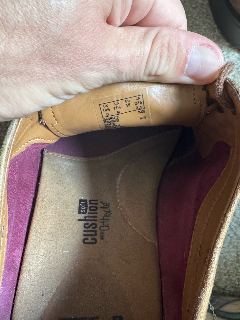 Clarks Brown Canvas and Suede Cap-Toe Oxfords - Picture 6 of 7